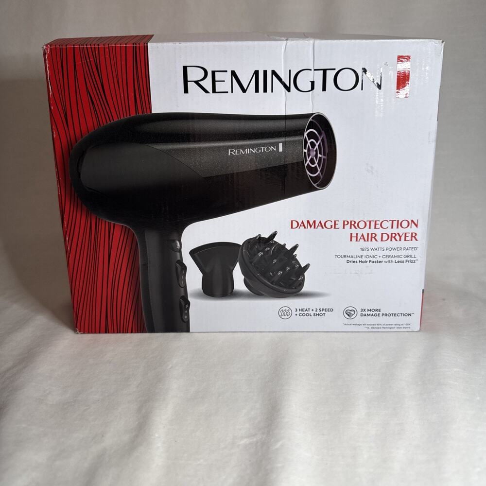 Remington Damage Protection Hair Dryer Diffuser & Concentrator Black
